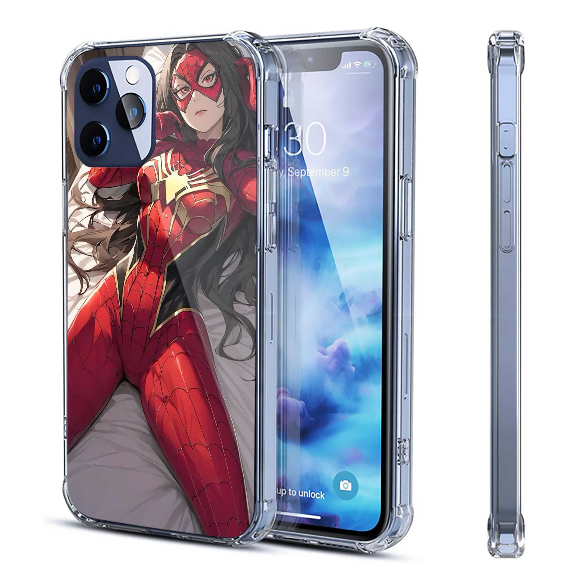（画像用） Spider Man スパイダーマン 【iPhone 12シリーズ対応】透明スマホケース（クリアソフトケース）